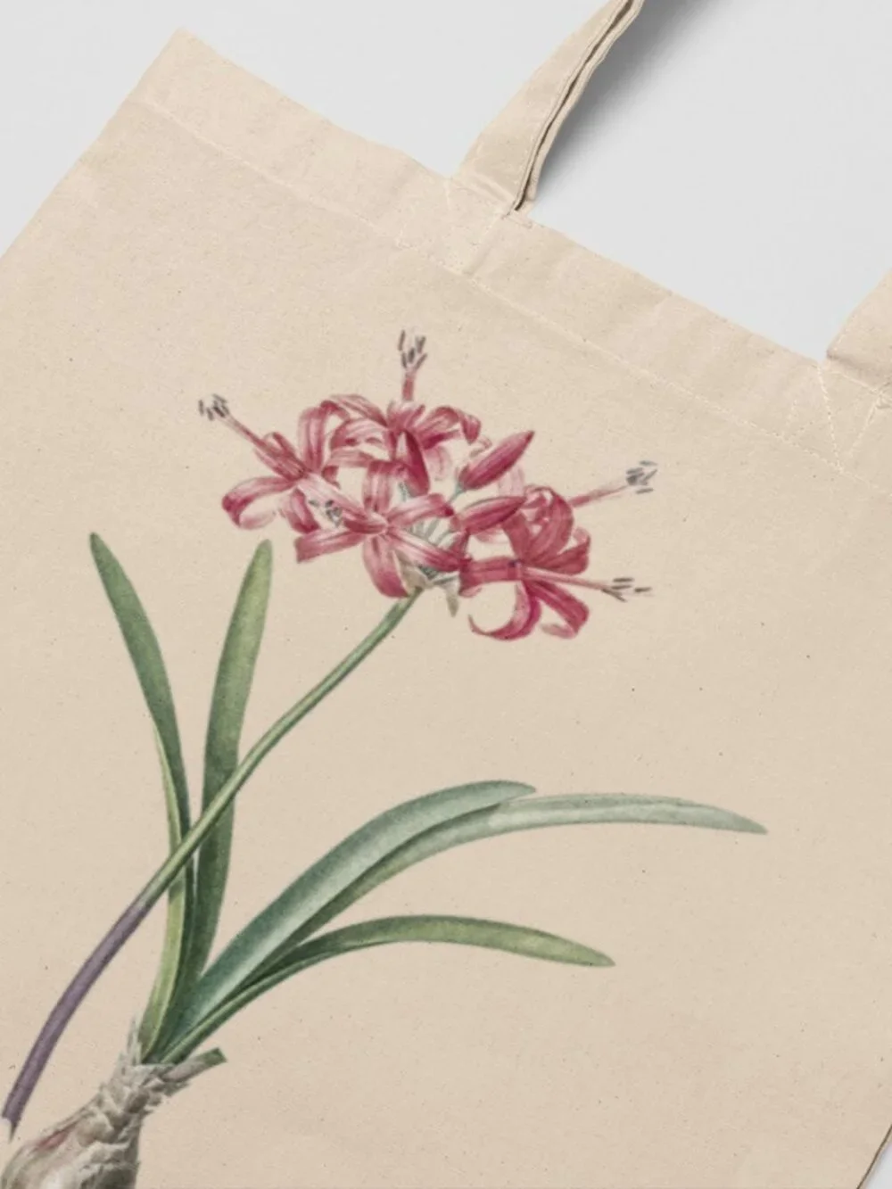 Madonna Lily Vintage Floral Print Graphic Canvas Tote Bag